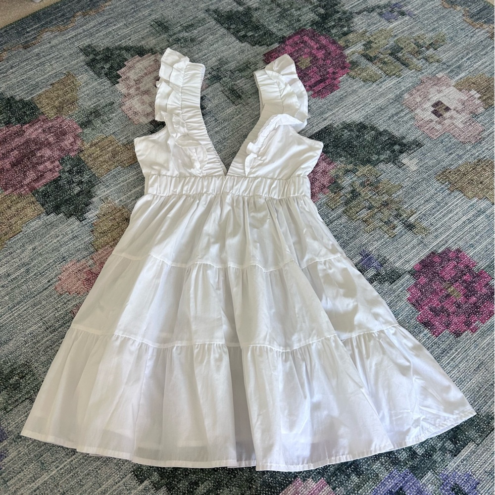 Abercrombie & Fitch white ruffled babydoll dress size S worn once